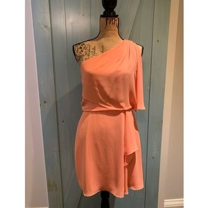 Peach BCBG One Shoulder Dress